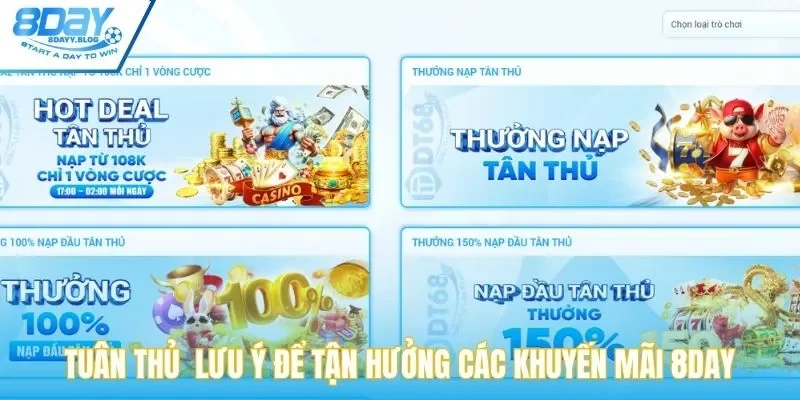 Tuân thủ những lưu ý để tận hưởng các khuyến mãi 8DAY một cách hiệu quả